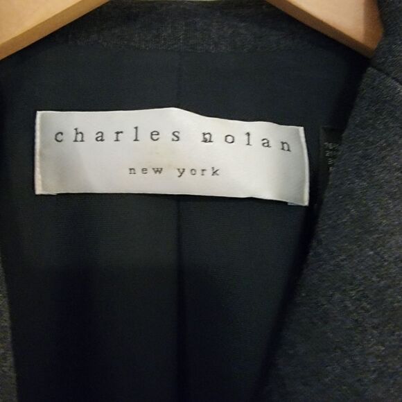Charles Nolan New York Fitted Black wool Blazer size 6 - Picture 2 of 4